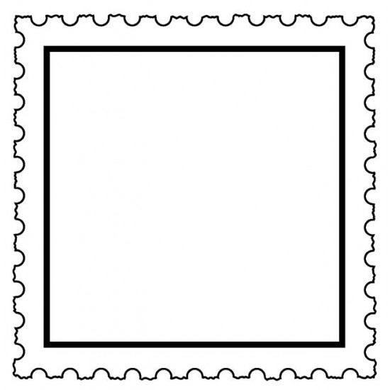 Square Postage Frame Cling Rubber Stamp