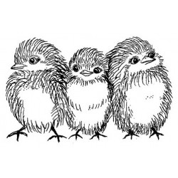 Fluffy Chicks Cling Rubber Stamp