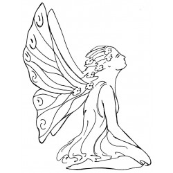 Kneeling Fairy Cling Rubber Stamp by JudiKins