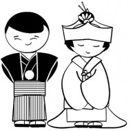 Kokeshi Couple Cling Rubber Stamp