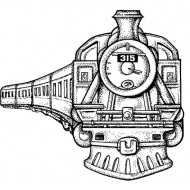 Train Cling Rubber Stamp