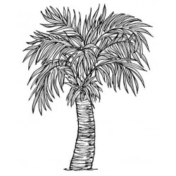 Coconut Palm Tree Cling Rubber Stamp