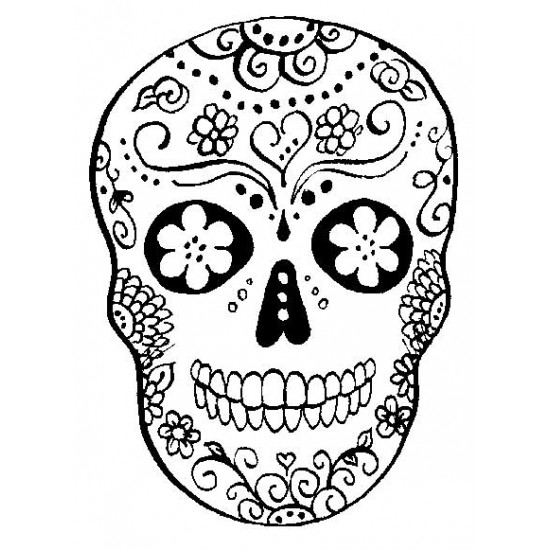 Sugar Skull Small Cling Rubber Stamp