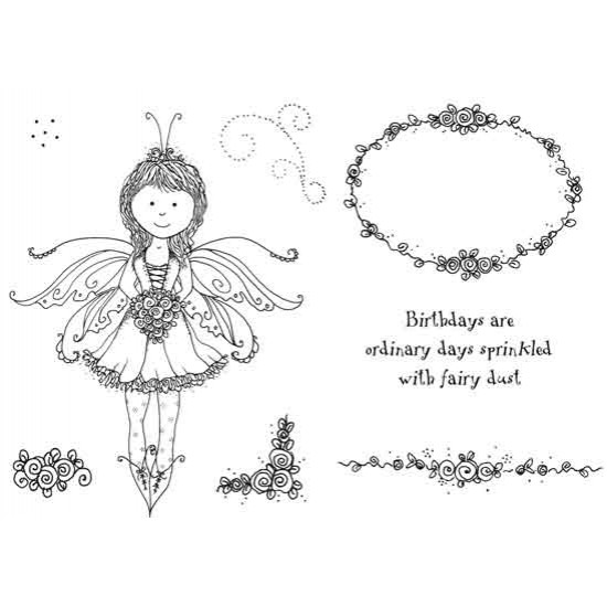 Tiara Fairy Rubber Stamp Set