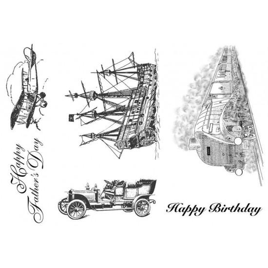 Transport Rubber Stamp Set