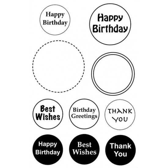 Sentiment Circles No.1 Rubber Stamp Set