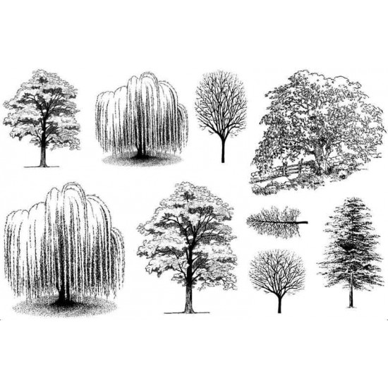 Trees Rubber Stamp Set