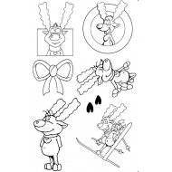 Rodney Reindeer Cling Rubber Stamp Set - SALE