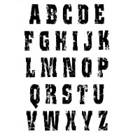 Distressed Alphabet Rubber Stamp Set