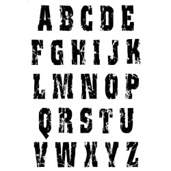 Distressed Alphabet Rubber Stamp Set