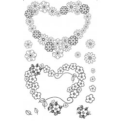 Floral Hearts Rubber Stamp Set