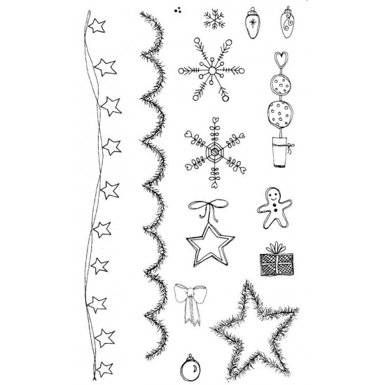 Christmas Twiddly Bits Rubber Stamp Set - Discontinued