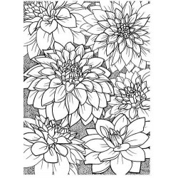 Dahlia Background unmounted rubber stamp