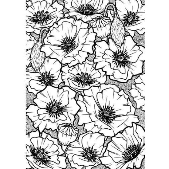 Poppy Background unmounted rubber stamp