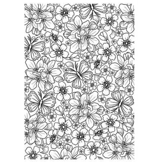 Blossom Background unmounted rubber stamp