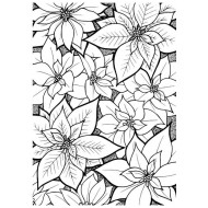 Poinsettia Background Cling Mounted Rubber Stamp