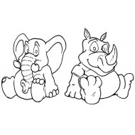 Ellie & Rhino rubber stamp set