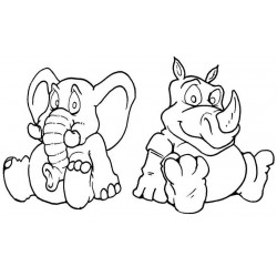 Ellie & Rhino rubber stamp set