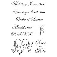 Wedding Script Invitation Rubber Stamp Set