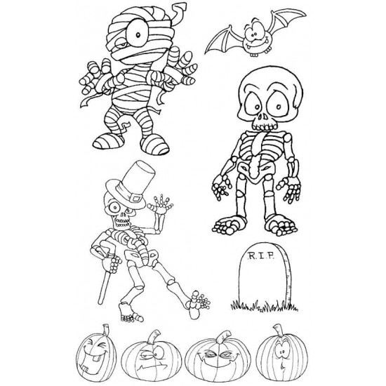 Halloween rubber Stamp Set