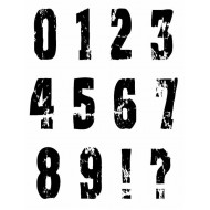 Distressed Numbers Rubber Stamp Set