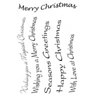 Christmas Wavy Words Rubber Stamp Set