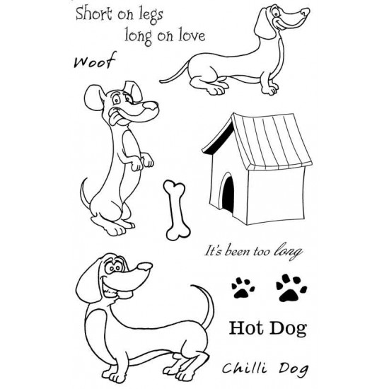 Hot Dogs Rubber Stamp Set