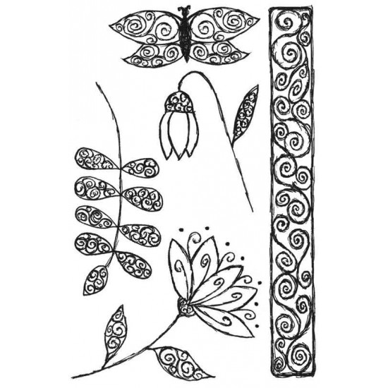 Fancy Florals 2 Rubber Stamp Set