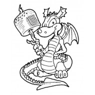 Marshmallow Dragon Rubber Stamp