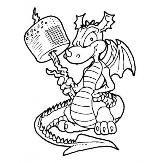 Marshmallow Dragon Rubber Stamp