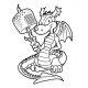 Marshmallow Dragon Rubber Stamp