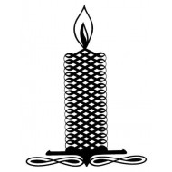 Calligraphic Candle Rubber Stamp - SALE