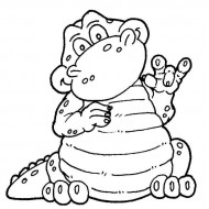 Waving Crocodile Rubber Stamp