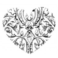 Etched Heart Cling Rubber Stamp