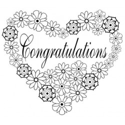 Congratulations Heart Rubber Stamp