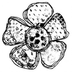 Grunge Flower 1 Rubber Stamp