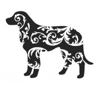 Swirly Dog Rubber Stamp