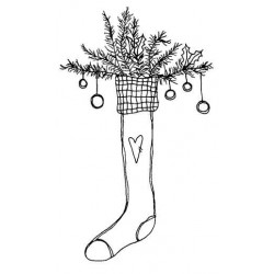 Festive Stocking Rubber stamp - Discontinued