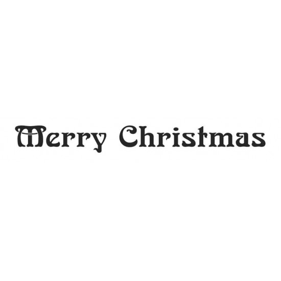 Gothic Merry Christmas straight Rubber Stamp