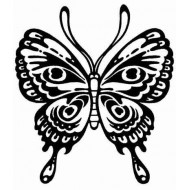 Stylized Butterfly Rubber Stamp