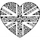 Union Jack Heart Rubber Stamp