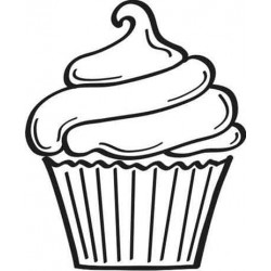 Large Cupcake Rubber Stamp