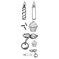 Mini Cupcake & Toppings Rubber Stamp Set