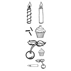 Mini Cupcake & Toppings Cling Rubber Stamp Set