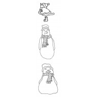 Snowmen & Robin Rubber Stamp Set - Discontinued