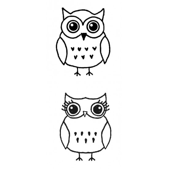 Small Owls Rubber Stamp Set