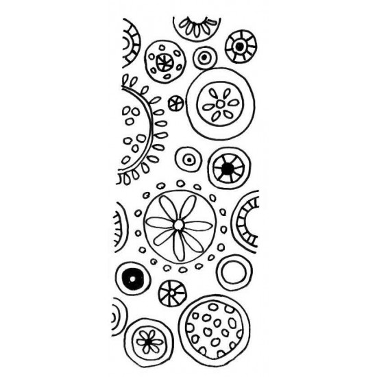 Flower Pop Panel Rubber Stamp