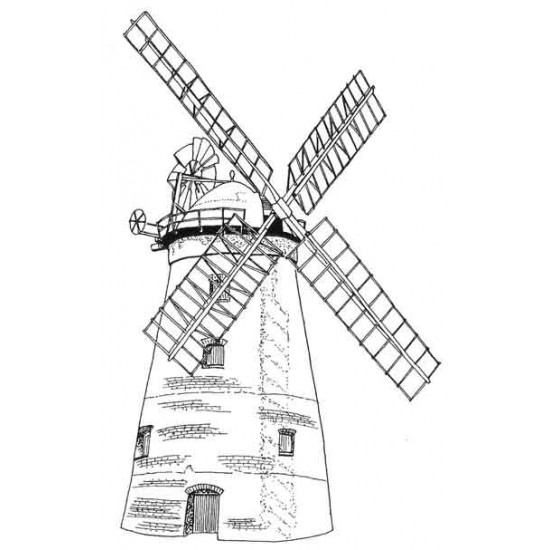 Windmill Rubber Stamp