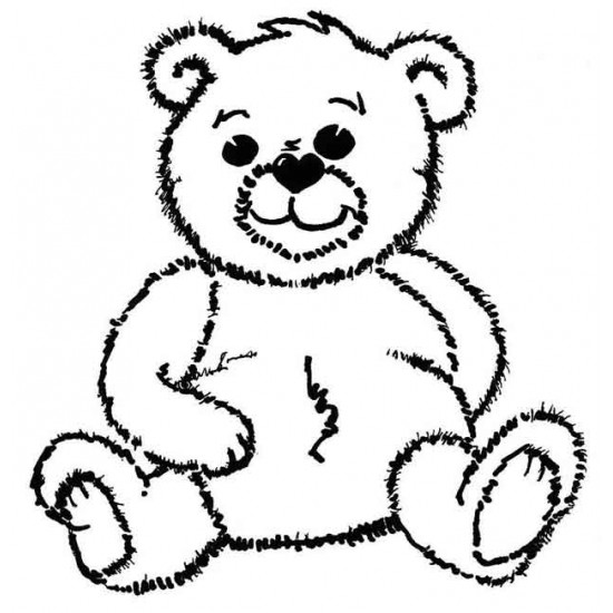 Small Archie Bear Rubber Stamp