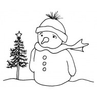 Wistful Snowman Rubber Stamp